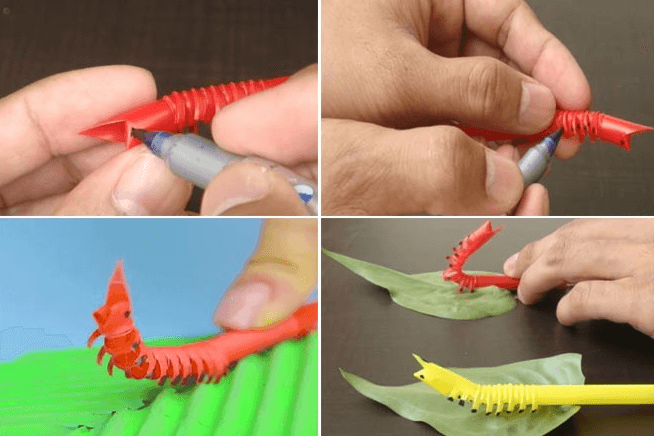 Vẽ thêm mắt, các chấm để tạo điểm nhấn cho chú sâu