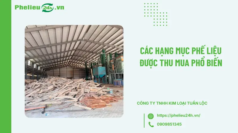 Các hạng mục phế liệu được thu mua phổ biến Các hạng mục phế liệu được thu mua phổ biến